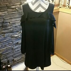 Elegant Black Ruffle Women's Top